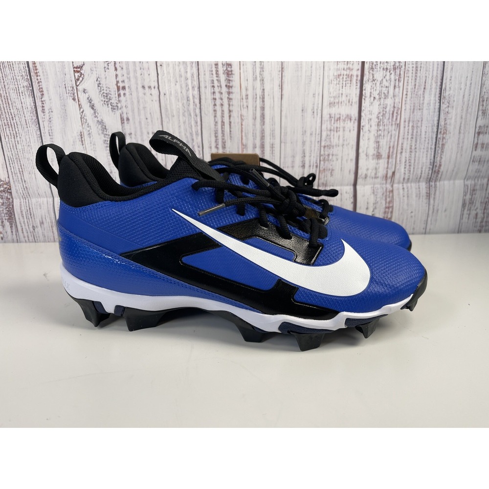 Nike Alpha Menace 4 Shark Football Cleats Black Blue FN0028-400 Mens Size 11.5